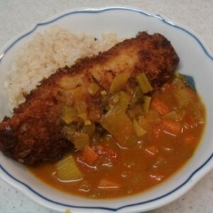 具が少ない残りのカレーで♪フィッシュフライカレー